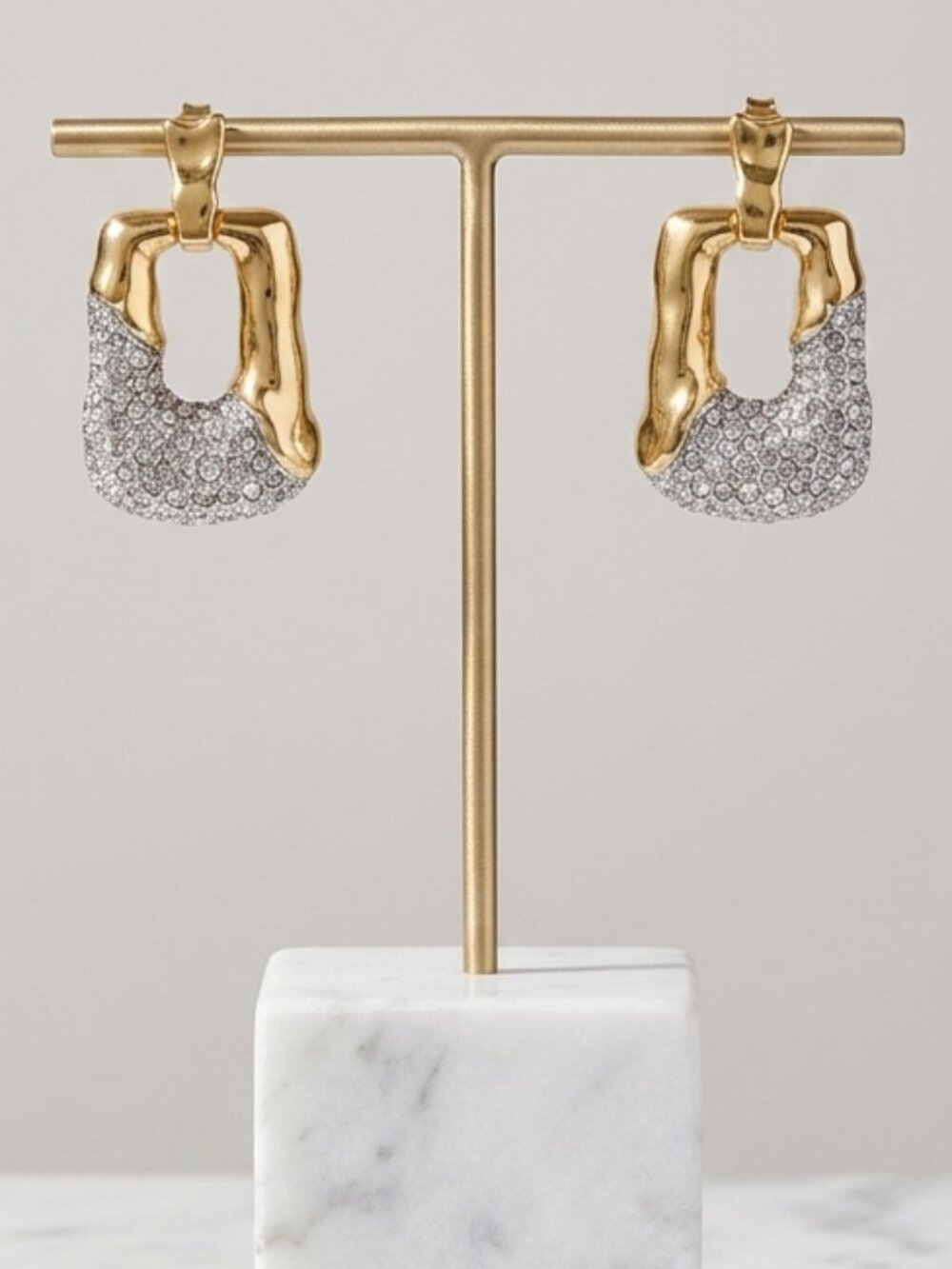 Alexis Bittar Gold Crystal Pavé Drop Earrings